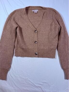 Sincerely Jules Brown Knit Button-Up Cardigan Sweater XS